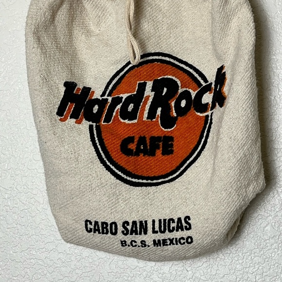 Hard Rock Cafe | Large drawstring burlap backpack Cabo San Lucas - Picture 2 of 8